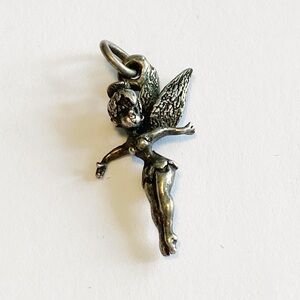 Disney Vintage Sterling Silver Tinkerbell Pendant Charm - Hallmarked
